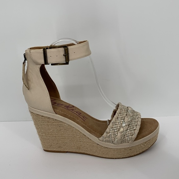 Zodiac Sabeen Espadrille wedge platform sandals ankle strap braided tan gold 10 - Picture 1 of 6